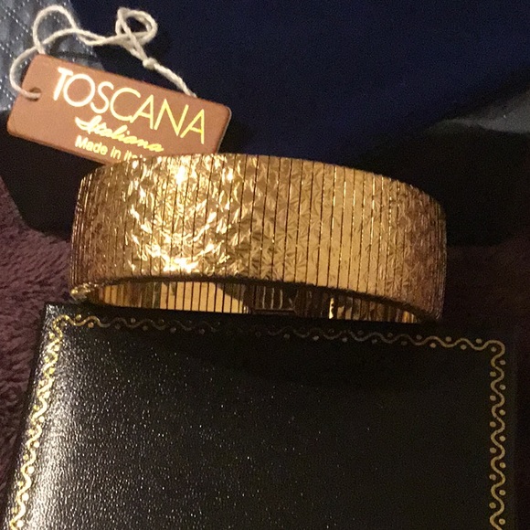 Toscana Italian Mirrigo Finish 18k Gold Plated Bracelet , NIB - Picture 13 of 14